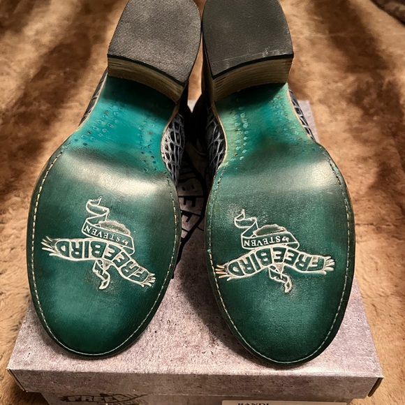 Freebird by Steven Randi in turquoise Croc-Embossed Heels - Picture 5 of 5